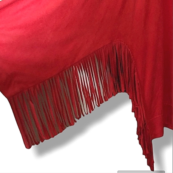 Chico's faux seude orange fringe top 3 XL 16 - Picture 9 of 12